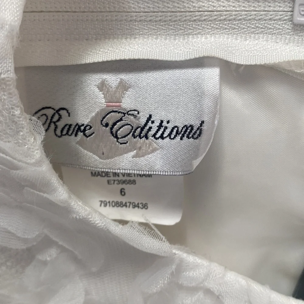 Rare Editions White/Pink Girls Flower Wedding Communion Dress - Picture 2 of 4